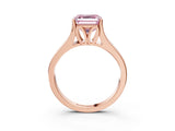 Rose gold Fancy Pink Asscher  Solitaire Diamond Ring with Cathedral Band and Four-Prong Setting_69