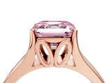 Rose gold Fancy Pink Asscher  Solitaire Diamond Ring with Cathedral Band and Four-Prong Setting_70