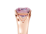 Rose gold Fancy Pink Asscher  Solitaire Diamond Ring with Cathedral Band and Four-Prong Setting_71