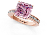 Rose gold Fancy Pink Asscher  Solitaire Diamond Ring with Channel-Set Baguette Band and Four-Prong Setting_18