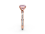 Rose gold Fancy Pink Asscher  Solitaire Diamond Ring with Channel-Set Baguette Band and Four-Prong Setting_19