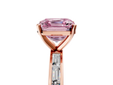 Rose gold Fancy Pink Asscher  Solitaire Diamond Ring with Channel-Set Baguette Band and Four-Prong Setting_22