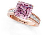 Rose gold Fancy Pink Asscher  Solitaire Diamond Ring with Channel-Set Band and Four-Prong Setting_22