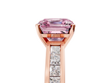 Rose gold Fancy Pink Asscher  Solitaire Diamond Ring with Channel-Set Band and Four-Prong Setting_26