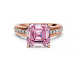 Rose gold Fancy Pink Asscher  Solitaire Diamond Ring with Channel Set Band and Six-Prong Setting_51