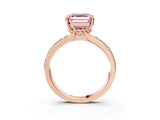 Rose gold Fancy Pink Asscher  Solitaire Diamond Ring with Channel Set Band and Six-Prong Setting_54