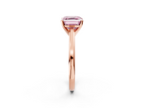 Rose gold Fancy Pink Asscher  Solitaire Diamond Ring with Four-Prong Setting and Classic Band_22