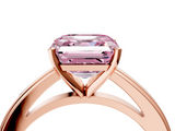 Rose gold Fancy Pink Asscher  Solitaire Diamond Ring with Four-Prong Setting and Classic Band_24