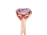 Rose gold Fancy Pink Asscher  Solitaire Diamond Ring with Four-Prong Setting and Classic Band_25