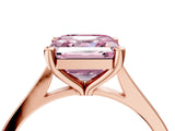 Rose gold Fancy Pink Asscher  Solitaire Diamond Ring with Four-Prong Setting and Tapered Band 5