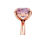 Rose gold Fancy Pink Asscher  Solitaire Diamond Ring with Four-Prong Setting on a Plain Band_25