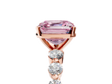 Rose gold Fancy Pink Asscher  Solitaire Diamond Ring with Pave Band and Four-Prong Setting_27