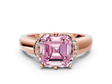 Rose gold Fancy Pink Asscher  Solitaire Diamond Ring with Pave Band and Six-Prong Setting_27