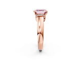 Rose gold Fancy Pink Asscher  Solitaire Diamond Ring with Pave Band and Six-Prong Setting_29