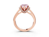 Rose gold Fancy Pink Asscher  Solitaire Diamond Ring with Pave Band and Six-Prong Setting_30