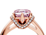 Rose gold Fancy Pink Asscher  Solitaire Diamond Ring with Pave Band and Six-Prong Setting_31