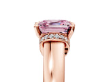 Rose gold Fancy Pink Asscher  Solitaire Diamond Ring with Pave Band and Six-Prong Setting_32