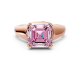 Rose gold Fancy Pink Asscher  Solitaire Diamond Ring with Six-Prong Cathedral Setting_32