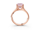 Rose gold Fancy Pink Asscher  Solitaire Diamond Ring with Six-Prong Cathedral Setting_35