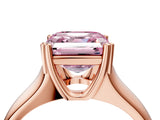 Rose gold Fancy Pink Asscher  Solitaire Diamond Ring with Six-Prong Cathedral Setting_36
