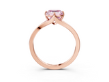Rose gold Fancy Pink Asscher  Solitaire Diamond Ring with Six-Prong Setting and Tapered Band_19