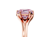 Rose gold Fancy Pink Asscher  Solitaire Diamond Ring with Six-Prong Setting and Tapered Band_21