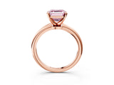 Rose gold Fancy Pink Asscher  Solitaire Diamond Ring with Six-Prong Setting on a Classic Band 3