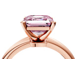 Rose gold Fancy Pink Asscher  Solitaire Diamond Ring with Six-Prong Setting on a Classic Band 4