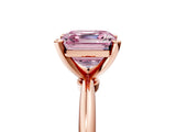 Rose gold Fancy Pink Asscher  Solitaire Diamond Ring with Six-Prong Setting on a Classic Band 5