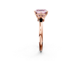 Rose gold Fancy Pink Asscher  Solitaire Diamond Ring with Six-Prong Setting on a Classic Band_38