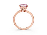 Rose gold Fancy Pink Asscher  Solitaire Diamond Ring with Six-Prong Setting on a Classic Band_39