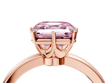 Rose gold Fancy Pink Asscher  Solitaire Diamond Ring with Six-Prong Setting on a Classic Band_40