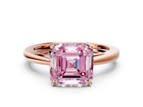 Rose gold Fancy Pink Asscher  Solitaire Diamond Ring with Split Shank and Four-Prong Setting_12