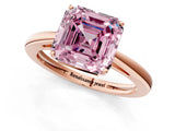 Rose gold Fancy Pink Asscher  Solitaire Diamond Ring with Split Shank and Four-Prong Setting_13