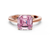 Rose gold Fancy Pink Asscher  Solitaire Diamond Ring with Split Shank and Four-Prong Setting_38