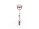 Rose gold Fancy Pink Asscher  Solitaire Diamond Ring with Split Shank and Four-Prong Setting_40