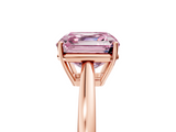 Rose gold Fancy Pink Asscher  Solitaire Diamond Ring with Split Shank and Four-Prong Setting_43