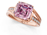 Rose gold Fancy Pink Asscher  Solitaire Diamond Ring with Split Shank and Prong Setting_1