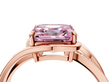 Rose gold Fancy Pink Asscher  Solitaire Diamond Ring with Split Shank and Prong Setting_4