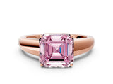 Rose gold Fancy Pink Asscher  Solitaire Diamond Ring with Tapered Band and Four-Prong Setting_66