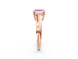 Rose gold Fancy Pink Asscher  Solitaire Diamond Ring with Tapered Band and Four-Prong Setting_68