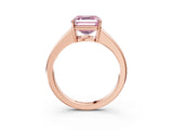 Rose gold Fancy Pink Asscher  Solitaire Diamond Ring with Tapered Band and Four-Prong Setting_69
