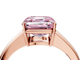 Rose gold Fancy Pink Asscher  Solitaire Diamond Ring with Tapered Band and Four-Prong Setting_70