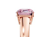 Rose gold Fancy Pink Asscher  Solitaire Diamond Ring with Tapered Band and Four-Prong Setting_71