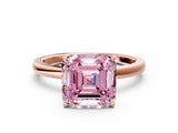 Rose gold Fancy Pink Asscher  Solitaire Diamond Ring with Thin Band and Four-Prong Setting_37