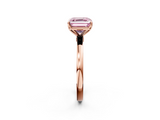 Rose gold Fancy Pink Asscher  Solitaire Diamond Ring with Thin Band and Four-Prong Setting_39