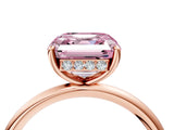Rose gold Fancy Pink Asscher  Solitaire Diamond Ring with a Classic Band and Four-Prong Setting 4