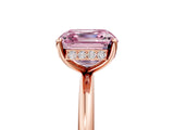 Rose gold Fancy Pink Asscher  Solitaire Diamond Ring with a Classic Band and Four-Prong Setting 5
