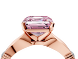 Rose gold Fancy Pink Asscher  Solitaire Diamond Twisted Band with Four-Prong Setting_4