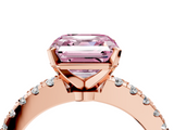 Rose gold Fancy Pink Asscher  Solitaire Diamond with Pavé Band and Four-Prong Setting_21